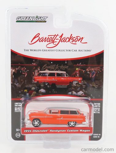 Greenlight - Chevrolet Handyman Custom Sw Station Wagon 1955 - Barrett Jackson Orange Silver