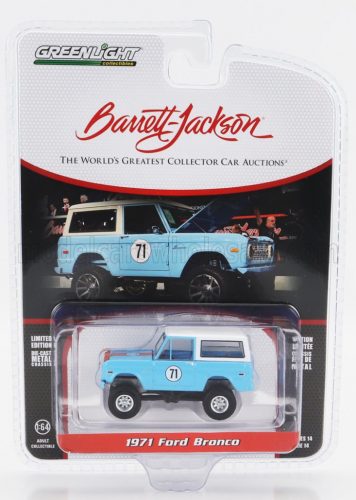 Greenlight - FORD USA BRONCO CUSTOM N 71 SUV 1971 LIGTH BLUE WHITE