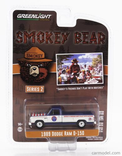 Greenlight - Dodge Ram D-150 Pick-Up 1989 - Smokey Bear White Blue