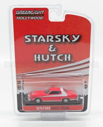 Greenlight - FORD USA GRAN TORINO COUPE DIRTY VERSION 1976 - STARSKY & HUTCH RED WHITE