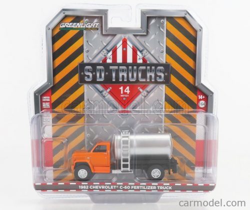 Greenlight - Chevrolet C-60 Tanker Truck Fertilizer 1982 Orange Silver