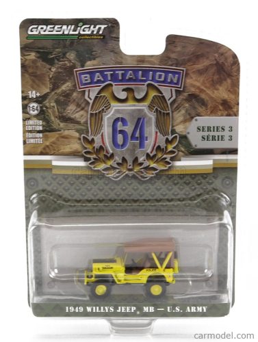 Greenlight - Jeep Willys Mb 545Th Military Police Company 1949 Yellow