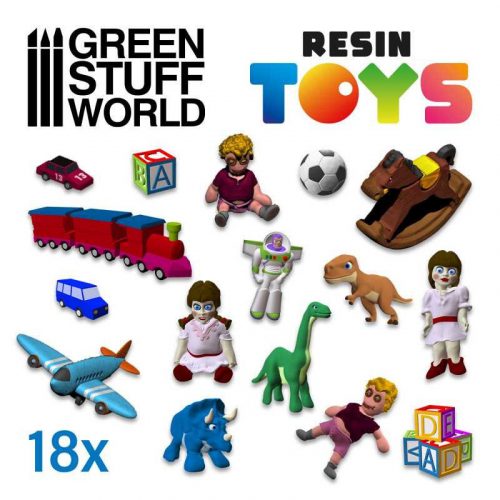 Green Stuff World - Resin Set: Children Toys - 18 pcs (1:48 - 1:35)