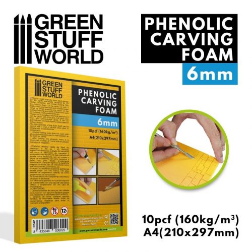 Green Stuff World - Phenolic Carving Foam 6 mm - A4 size