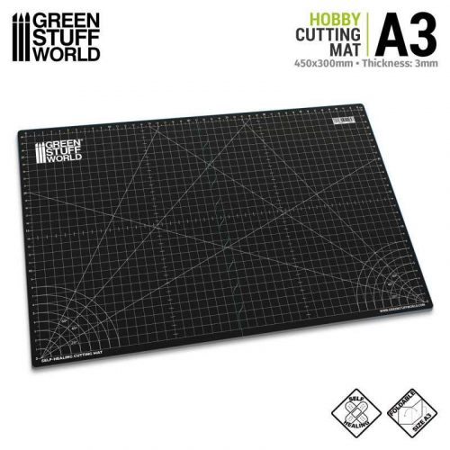 Green Stuff World - Foldable Cutting Mat - A3 - Black (3mm)