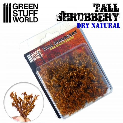 Green Stuff World - Tall Shrubbery - Dry Natural (8x8x3cm)