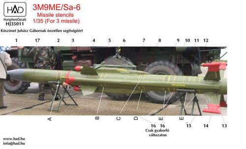 HAD models - 3M9ME/Sa-6 Missiles stencils 