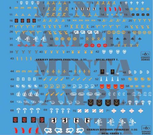 HAD models - German ww2  Division Symbols ( Dubble sheet) (decal code: 35035)