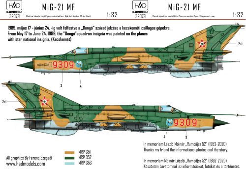 HAD models - MiG-21 MF 9309 Dongó csillaggal