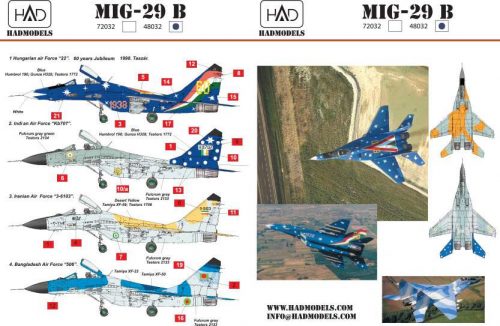 Had models - reprint 2014 Mig-29 decal sheet 1:48