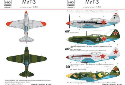 Had models - MIG-3 decal sheet 1:48