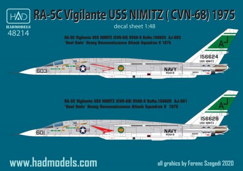 Had models - RA-5C Vigilante / USS Nimitz decal sheet 1:48