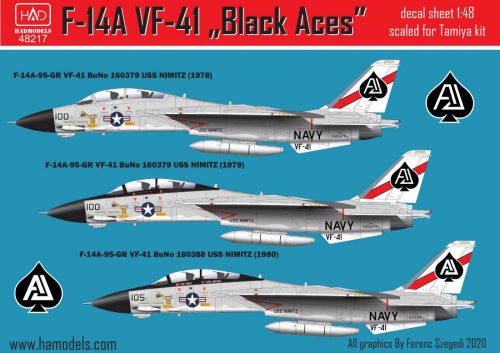 Had models - F-14A Black Aces/ USS Nimitz decal sheet 1:48