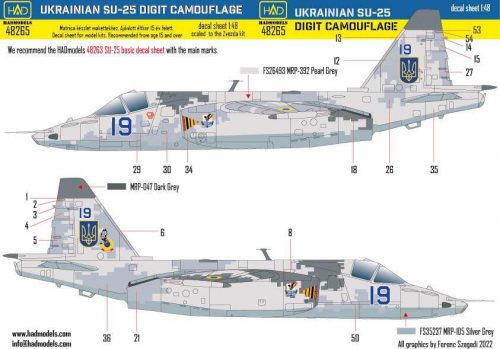 Had models - SU-25 Ukrainian DigitCamouflage PART 2 decal sheet1:48