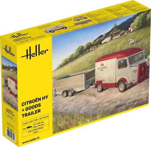 Heller - Citroen HY + Goods Trailer