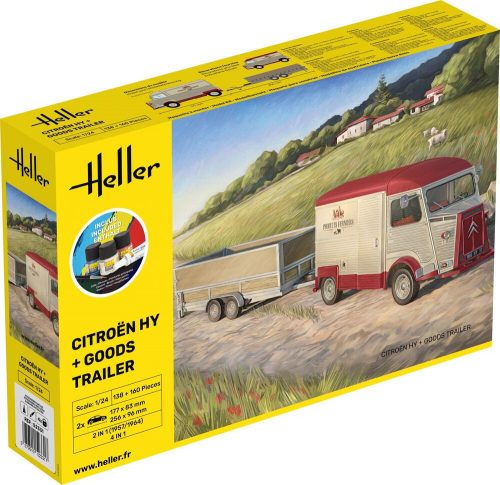 Heller - STARTER KIT Citroen HY + Goods Trailer