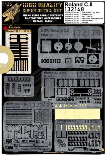 HGW Models - 1/32 Roland C.II - Super Detail Set - Photo-etched Sets  - Wingnut Wings