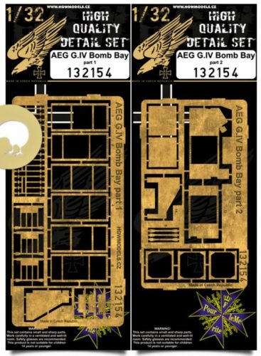 HGW Models - 1/32 AEG G.IV - Bomb Bay - Photo-etched Sets  - 2 large frets Wingnut Wings