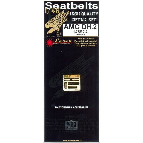 HGW Models - 1/48 AMC DH.2 - Microplastic Seat Belts - pre-cut (laser) Eduard