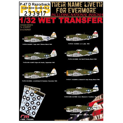 HGW Models - 1/32 P-47D OVER NEW QUINEA Pt.4 wet transfers