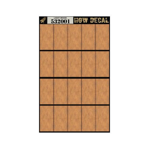 HGW Models - 1/32 Light Wood - Natural Tone - Decals Wood Grain - transparent 20 pc. of 60 x 32 mm