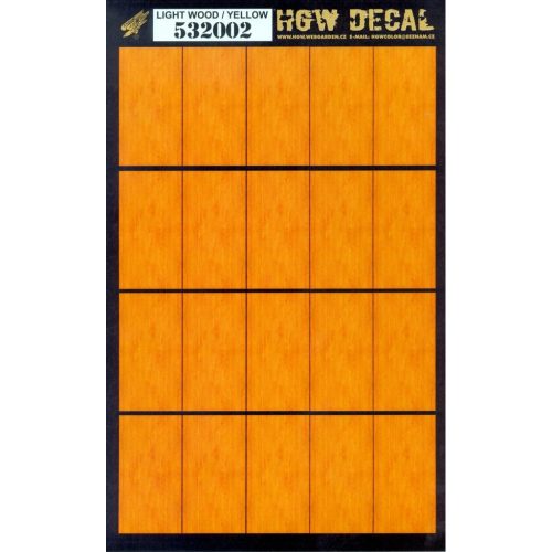 HGW Models - 1/32 Light Wood - Yellow Tone - Decals Wood Grain - transparent 20 pc. of 60 x 32 mm