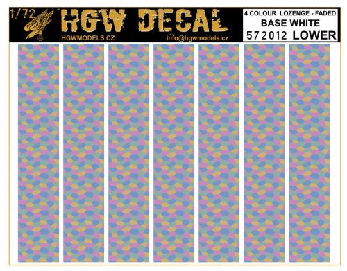 HGW Models - 1/72 4 Colour Lozenge Lower - Decals Wood Grain - base white sheet: A5