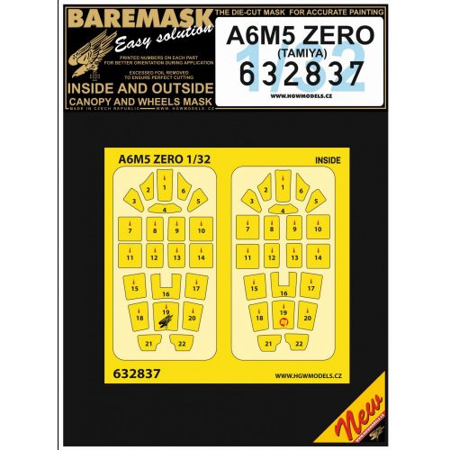 HGW Models - 1/32 A6M5 ZERO mask for Tamiya