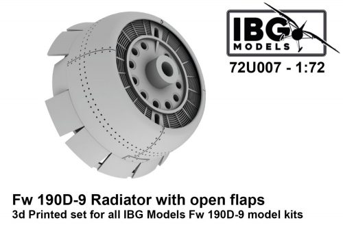 IBG - 1/72 Radiator with open flaps for Fw 190D-9 (3d printed)