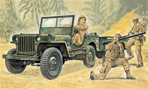 Italeri - Willys Mb Jeep With Trailer