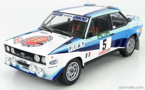 Ixo-Models - Fiat 131 Abarth Team Fiat Works (Night Version) N 5 Winner Rally Portugal 1980 W.Rohrl - C.Geistdorfer White Blue