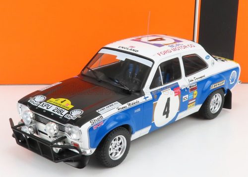 Ixo-Models - FORD ENGLAND ESCORT MKI RS 1600 (night version) N 4 RALLY SAFARI 1973 H.MIKKOLA - J.DAVENPORT WHITE BLUE BLACK