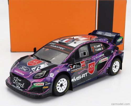 Ixo-Models - Ford England Puma Rally1 Red Bull Team Ford World Rally M-Sport N 7 4Th Rally Acropolis 2022 P.L.Loubet - V.Landais Purple Yellow Black