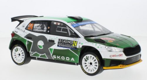 Ixo-Models - SKODA FABIA RS RALLY2 TEAM TOKSPORT WRT2 N 23 RALLY MONTECARLO 2023 OLIVER SOLBERG - ELLIOT EDMONDSON GREEN WHITE