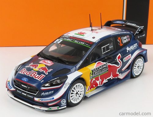 Ixo-Models - Ford England Fiesta Wrc Red Bull N 2 Rally Montecarlo 2018 E.Evans - D.Barrit Blue Yellow Red