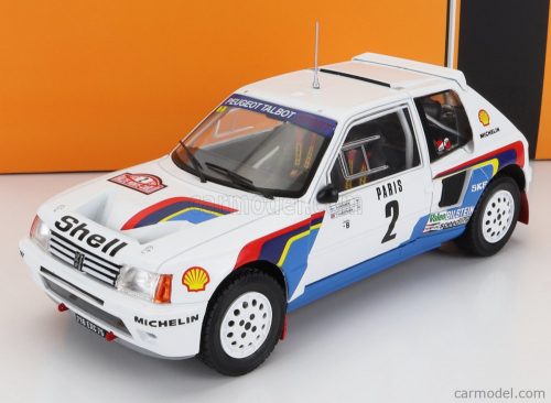 Ixo-Models - Peugeot 205 T16 N 2 Rally Montecarlo 1985 A.Vatanen - T.Harryman White Blue Red