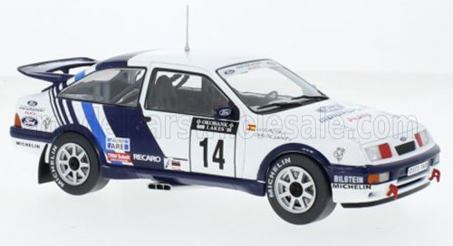 Ixo-Models - FORD ENGLAND SIERRA RS COSWORTH TEAM FORD MOTORSPORTS N 14 6th RALLY 1000 LAKES 1988 CARLOS SAINZ - LUIS MOYA WHITE BLUE