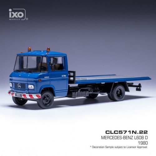 Ixo-Models - 1:43 Mercedes L 608 D Flatbed Car Transporter Blue 1980 - IXO