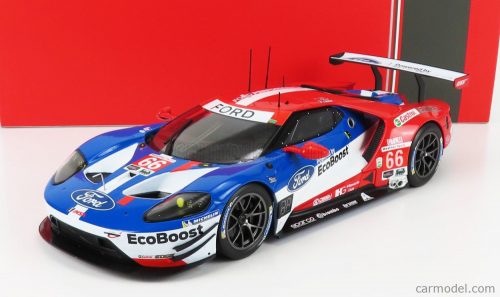 Ixo-Models - Ford Usa Gt 3.5L Turbo V6 Team Ford Chip Ganassi Uk N 66 Winner Gtlm Class 24H Daytona 2017 D.Muller - J.Hand - S.Bourdais Red Blue White