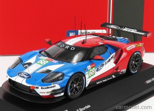 Ixo-Models - Ford Usa Gt Ford Ecoboost 3.5L Turbo V6 Team Ford Chip Ganassi Usa N 68 24H Le Mans 2019 S.Bourdais - J.Hand - D.Muller Red White Blue