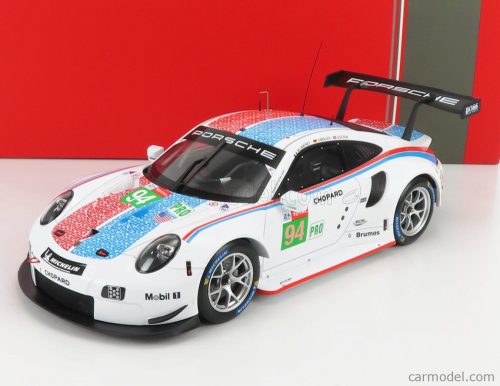 Ixo-Models - Porsche 911 991 Rsr 4.0L Flat-6 Porsche Gt Team N 94 24H Le Mans 2019 S.Muller - M.Jaminet - D.Olsen White Blue Red