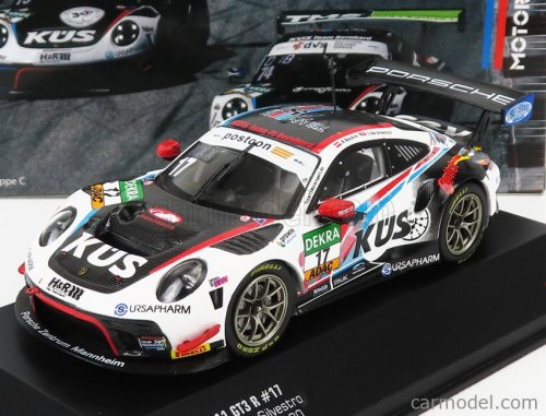 Ixo-Models - Porsche 911 991-2 Gt3 R Team Kues 75 Bernhard N 17 Adac Gt Masters Hockenheim 2020 K.Bachler - S.De Silvestro - Stefan Bellof Tribute Black White Red