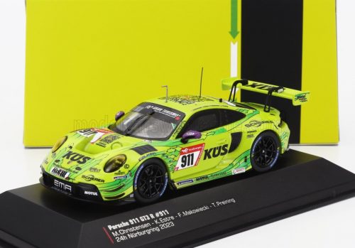 Ixo-Models - PORSCHE 911 992 GT3 R TEAM MANTHEY EMA N 911 24h NURBURGRING 2023 THOMAS PREINING - KEVIN ESTRE - FREDERIC MAKOWIECKI - MICHAEL CHRISTENSEN YELLOW GREEN