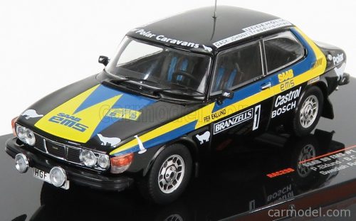 Ixo-Models - Saab 99 Ems N 1 Rally Sweden 1977 P.Eklund - B.Cedeberg Black Yellow Blue