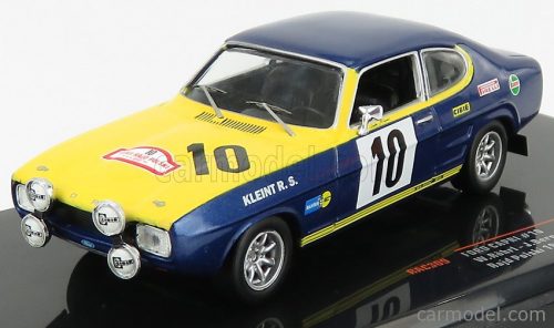 Ixo-Models - Ford England Capri 2600 Rs N 10 Rally Rajd Polski 1972 W.Rohrl Blue Yellow