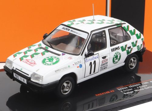 Ixo-Models - SKODA FAVORIT 136L TEAM SKODA MOTORSPORT N 11 RALLY MONTECARLO 1993 E.TRINER - J.KLIMA WHITE GREEN