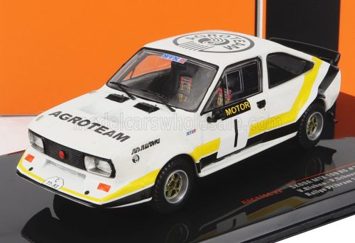 Ixo-Models - SKODA 160RS MTX N 1 RALLY PRIBRAM 1984 V.BLAHNA - P.SCOVANEK WHITE BLACK YELLOW