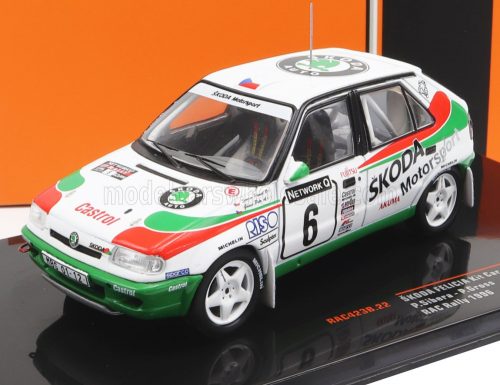 Ixo-Models - SKODA FELICIA TEAM SKODA MOTORSPORT N 6 RALLY RAC LOMBARD 1996 P.SIBERA - P.GROSS WHITE RED