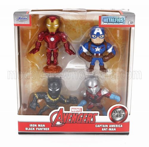 Jada - FIGURES SET 4X AVENGERS - BLACK PANTHER - IRON MAN - ANT-MAN - CAPTAIN AMERICA - CM. 6.0 VARIOUS