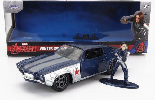 Jada - CHEVROLET CAMARO COUPE 1973 WITH WINTER SOLDIER FIGURE BLUE SILVER
